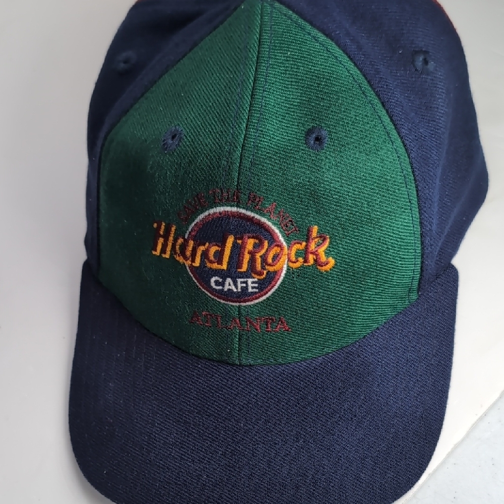 Vintage 90's Hard Rock Cafe "Atlanta" Adj Hat Spellout Embroidery Tricolors!!!!! - Picture 14 of 14